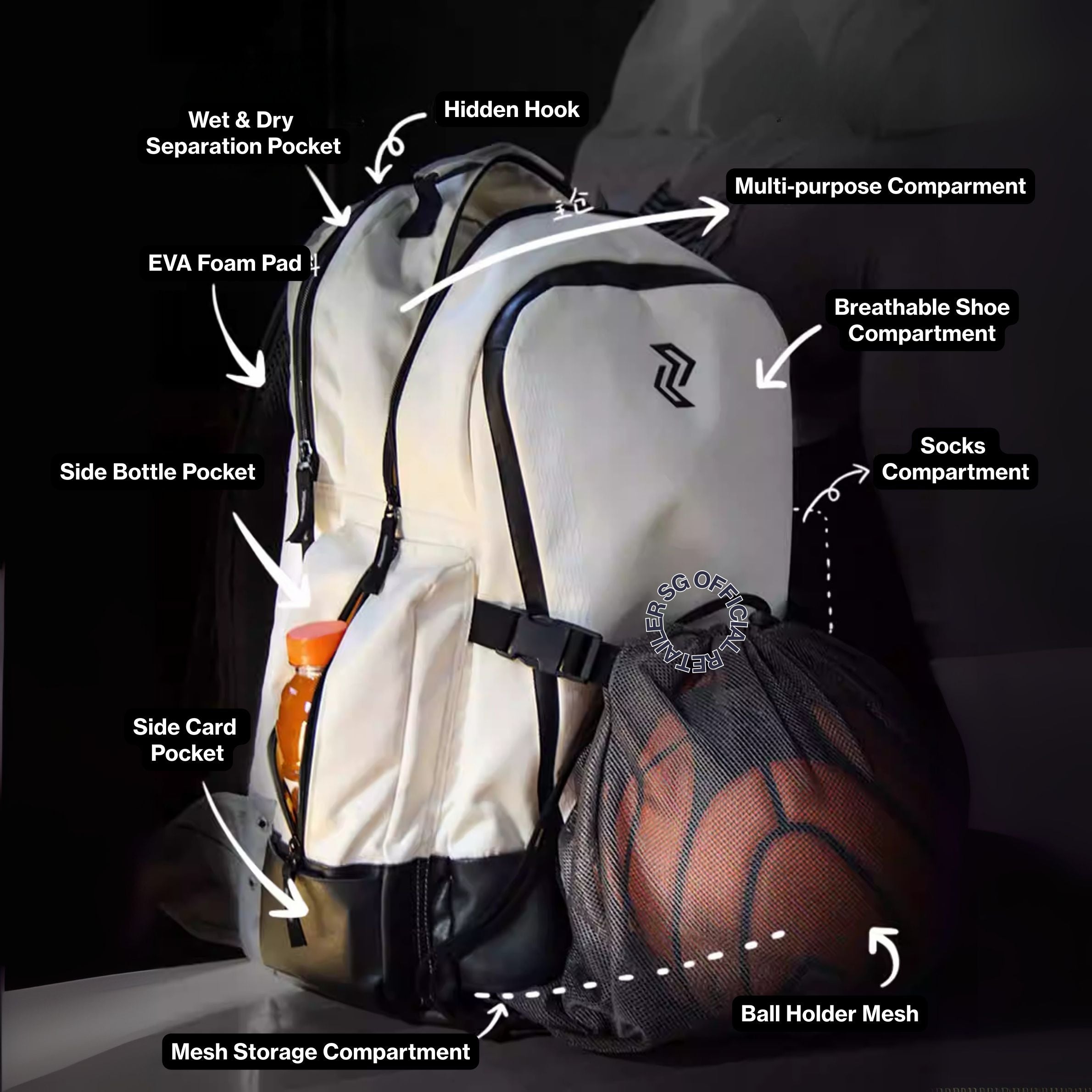 LEFIGHT Large Capacity Sports Travel Backpack